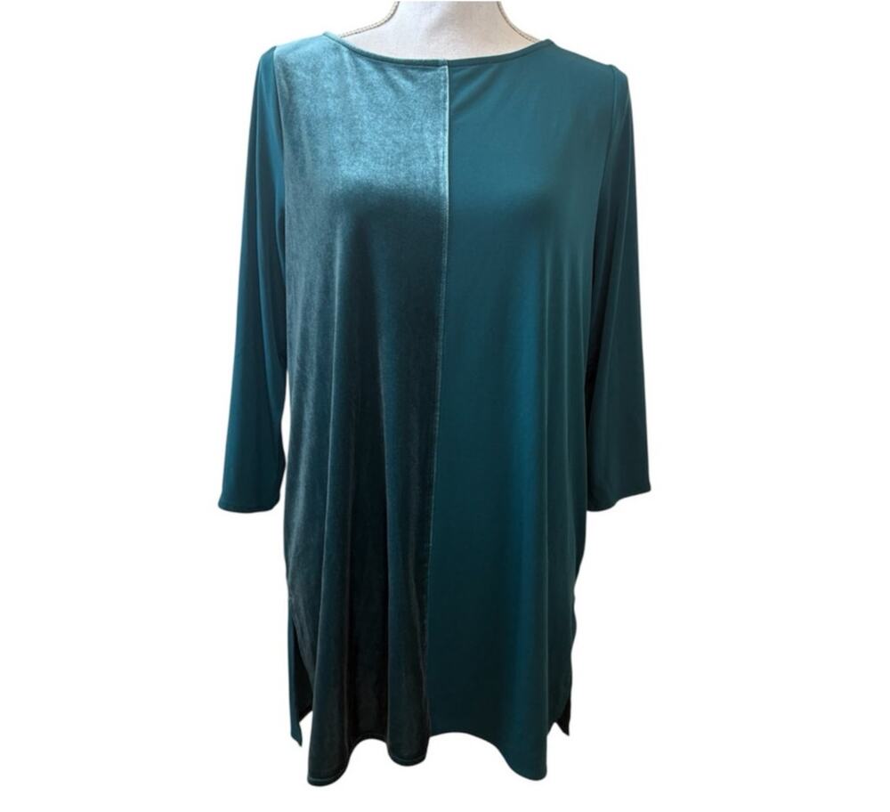 Alfani Teal Velvet Tunic Medium